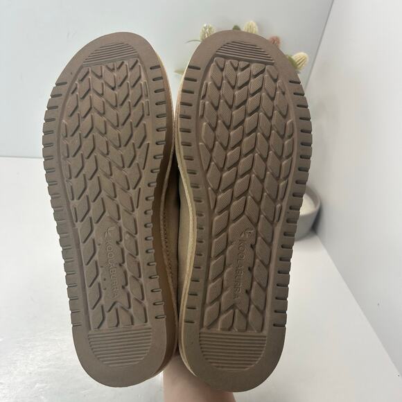 Koolaburra by UGG Burree Slip-On Suede Slippers Faux Fur Lined Tan Women 10 - Picture 9 of 10